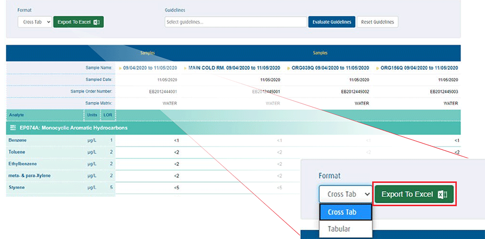 Webtrieve results format