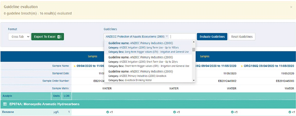 Webtrieve compare results